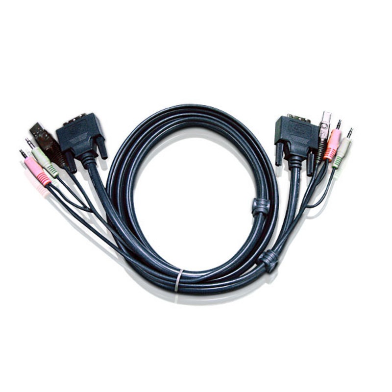 Aten 2L-7D02UI 1.8M USB DVI-I Single Link KVM Cable