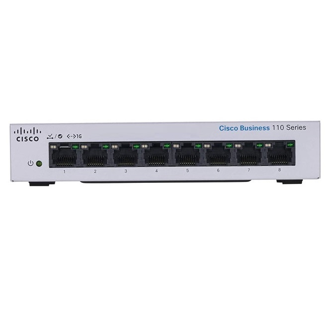 Cisco CBS110 Unmanaged 8-port GE, Partial PoE, Desktop, Ext PS - CBS110-8PP-D-EU