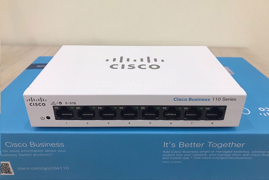Thiết bị chuyển mạch Cisco CBS110 Unmanaged 8-port GE, Desktop, Ext PS - CBS110-8T-D-EU