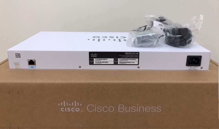 Thiết bị chuyển mạch Cisco CBS220 Smart 24-port GE, 4 Gigabit SFP - CBS220-24T-4G mặt sau