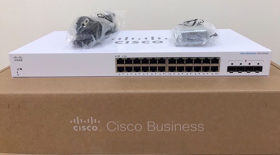 Thiết bị chuyển mạch Cisco CBS220 Smart 24-port GE, 4x10G SFP+ - CBS220-24T-4X mặt trước