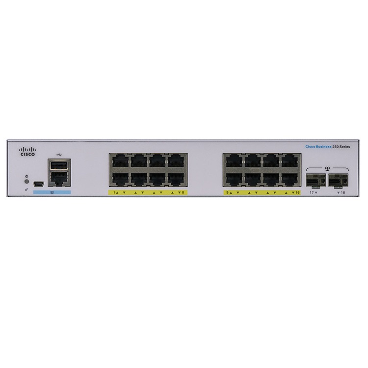 Cisco CBS250 Smart 16-port GE, PoE, 2x1G SFP - CBS250-16P-2G-EU