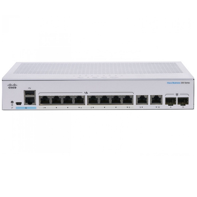Cisco CBS250 Smart 8-port GE, Ext PS, 2x1G Combo - CBS250-8T-E-2G-EU