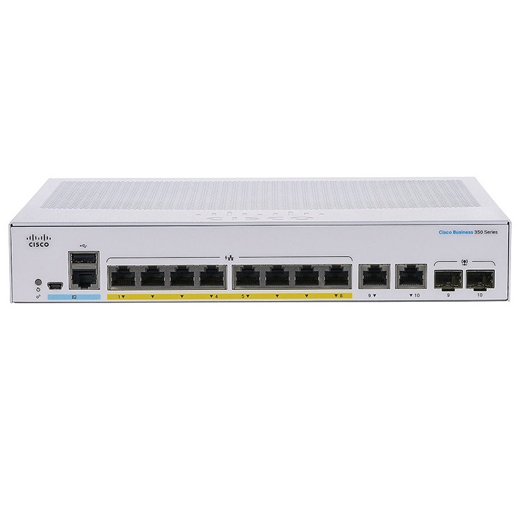 Cisco CBS350 Managed 8-port GE, Full PoE, Ext PS, 2x1G Combo - CBS350-8FP-E-2G-EU