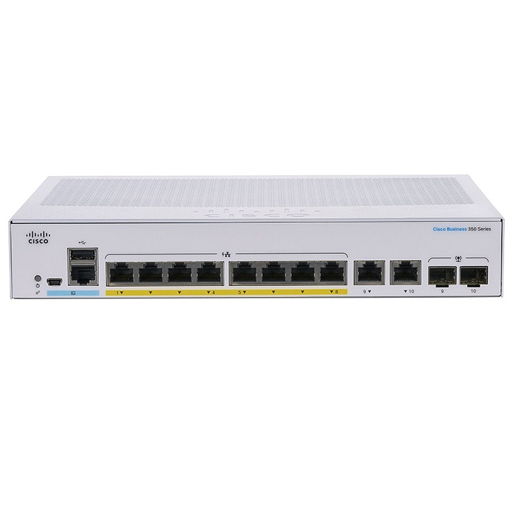 Cisco CBS350 Managed 8-port GE, PoE, Ext PS, 2x1G Combo - CBS350-8P-E-2G-EU