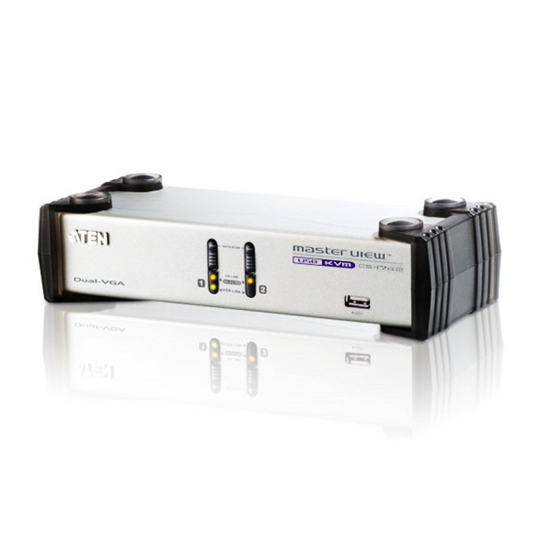 Aten CS1742 2-Port USB VGA Dual Display/Audio KVMP™ Switch