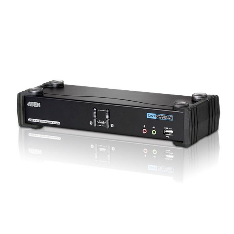 Aten CS1782A 2-Port USB DVI Dual Link/CH7.1 Audio KVMP™ Switch