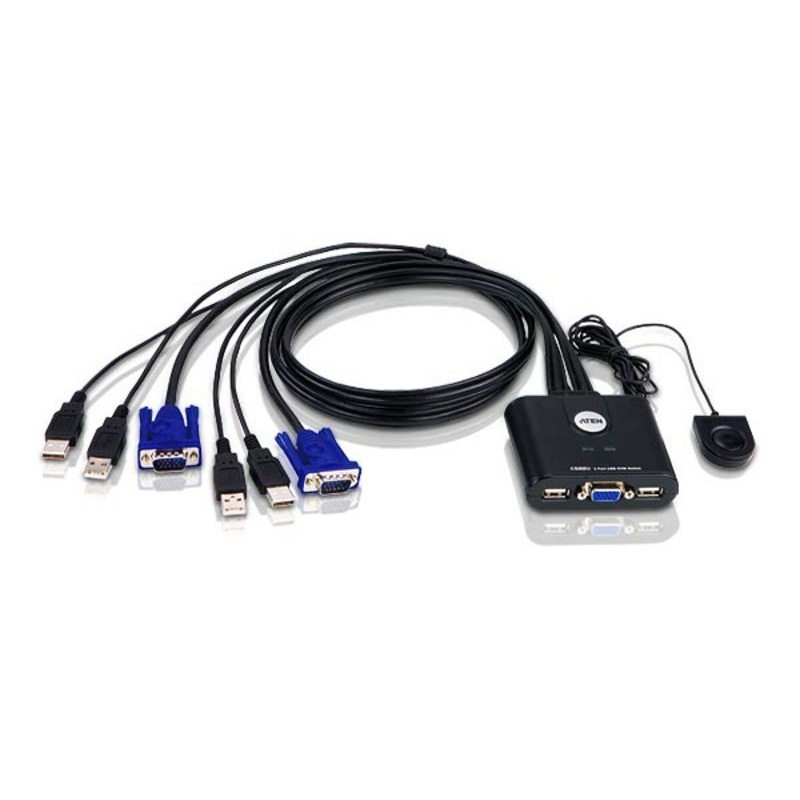 Aten CS22U 2-Port USB VGA Cable KVM Switch