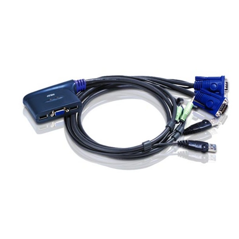 Aten CS62US 2-Port USB VGA/Audio Cable KVM Switch (0.9m)