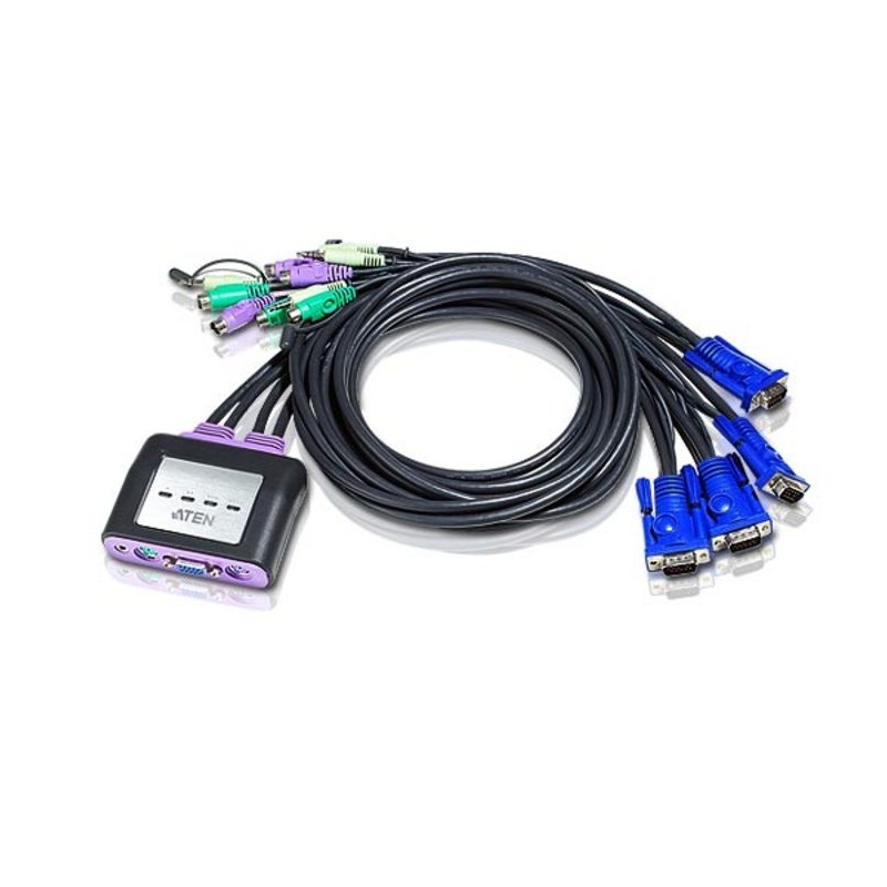 Aten CS64A 4-Port PS/2 VGA/Audio Cable KVM Switch (1.8m)