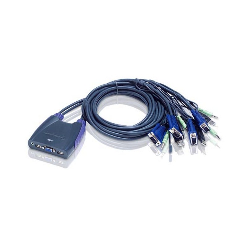 Aten CS64U 4-Port USB VGA/Audio Cable KVM Switch (1.8m)