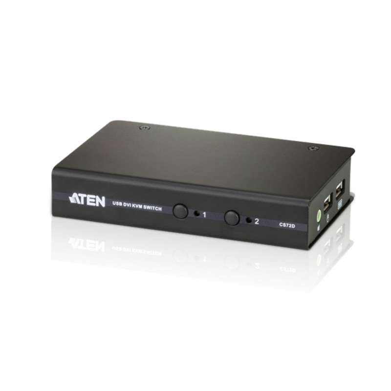 Aten CS72D 2-Port USB DVI/Audio Slim KVM Switch