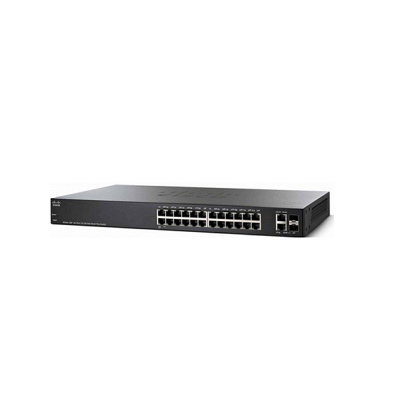 Cisco 24-port 10/100 Mbps + 2-port combo mini-GBIT Smart Switch - SF220-24-K9