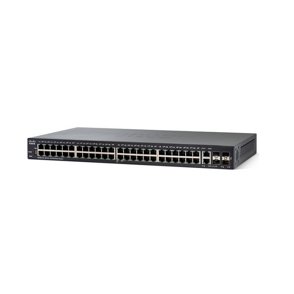 Cisco 48-port 10/100 Mbps + 2 Gigabit Ethernet combo + 2 SFP Smart Switch - SF250-48-K9