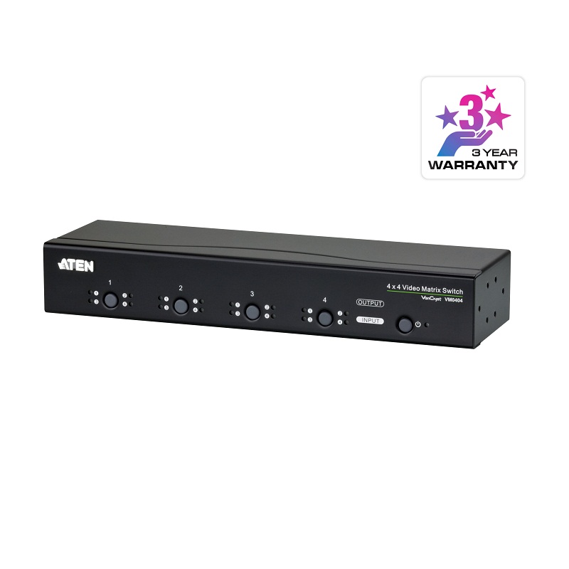 Aten VM0404 - 4 x 4 Video Matrix Switch with Audio