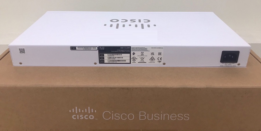 Cisco CBS110 Unmanaged 24-port GE, Partial PoE, 2x1G SFP Shared - CBS110-24PP-EU mặt sau