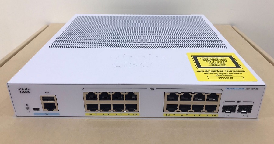 Cisco CBS350 Managed 16-port GE, PoE, 2x1G SFP - CBS350-16P-2G-EU mặt trên