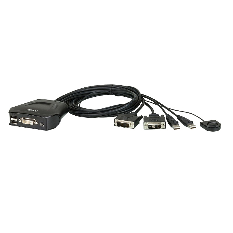 Aten CS22D 2-Port USB DVI Cable KVM Switch