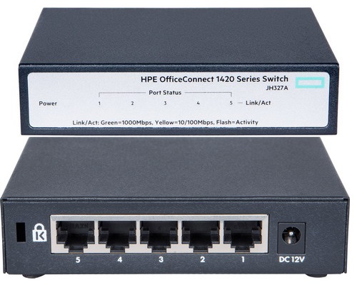 Thiết Bị Mạng Switch HPE 5 Ports Gigabit 1420 OfficeConnect JH327A