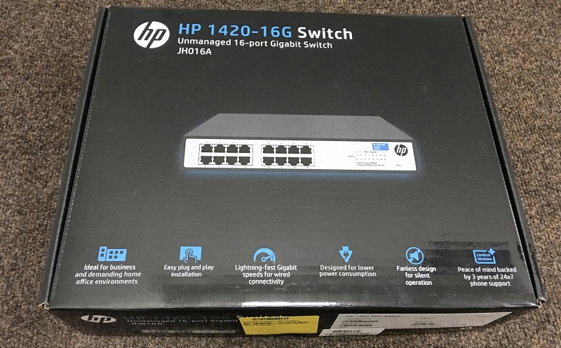 Hình ảnh thực tế hộp đựng HP V1420-16G Switch JH016A