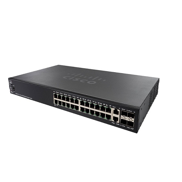 Cisco 24-port 10/100 Mbps + 4-Port 10 Gigabit Stackable Managed Switches - SF550X-24-K9 