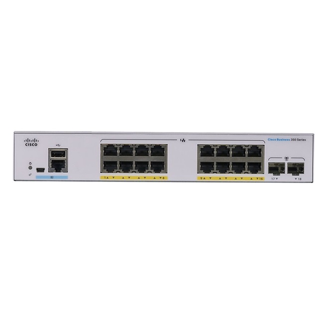 Cisco CBS350 Managed 16-port GE, PoE, 2x1G SFP - CBS350-16P-2G-EU