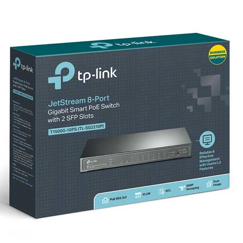 Switch TP-LINK T1500G-10PS (TL-SG2210P) 8 cổng Gigabit với 2 khe SFP